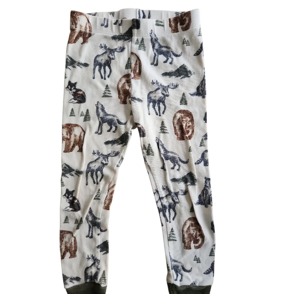 Boys Pajamas Bundle Size 2T Mix & Match Bears Moose Dinosaurs 5 Pcs VGUC